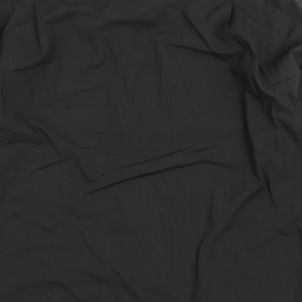 Cedar Wood State Mens Grey Cotton Dress Shirt Size 18 Collared Button