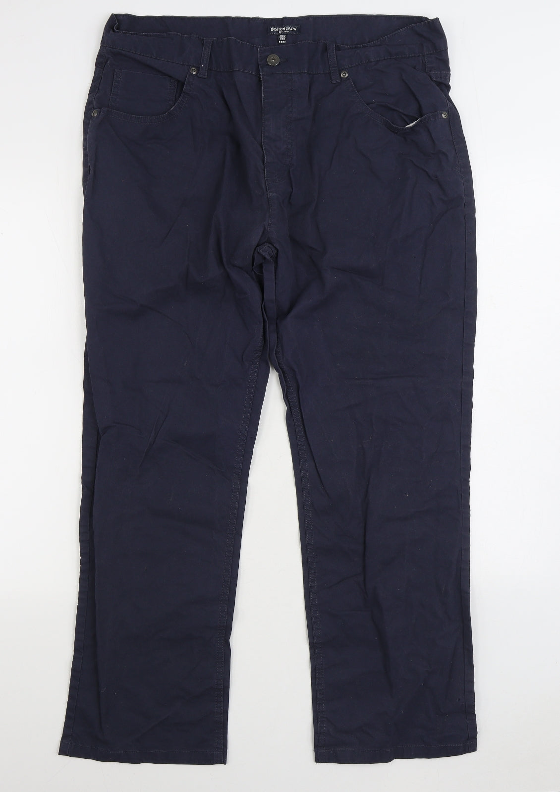George Mens Blue Cotton Straight Jeans Size 38 in L29 in Regular Zip