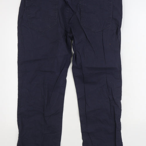 George Mens Blue Cotton Straight Jeans Size 38 in L29 in Regular Zip