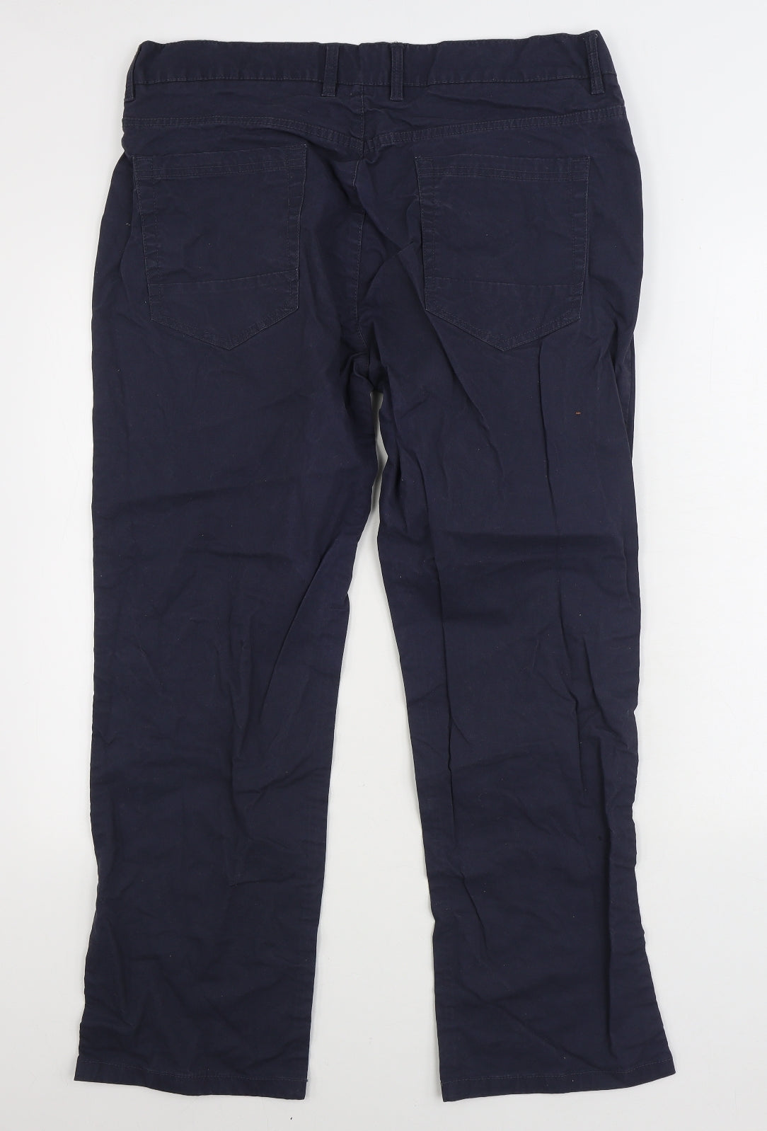 George Mens Blue Cotton Straight Jeans Size 38 in L29 in Regular Zip