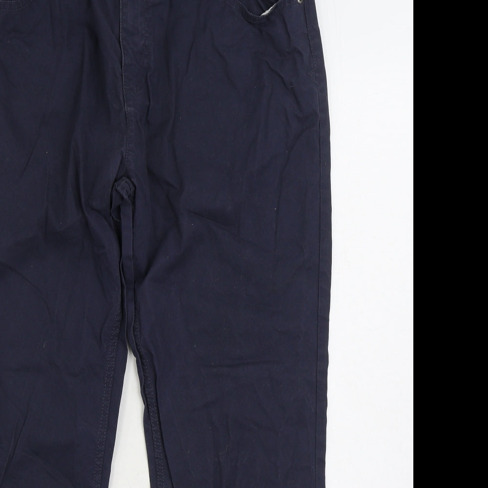 George Mens Blue Cotton Straight Jeans Size 38 in L29 in Regular Zip