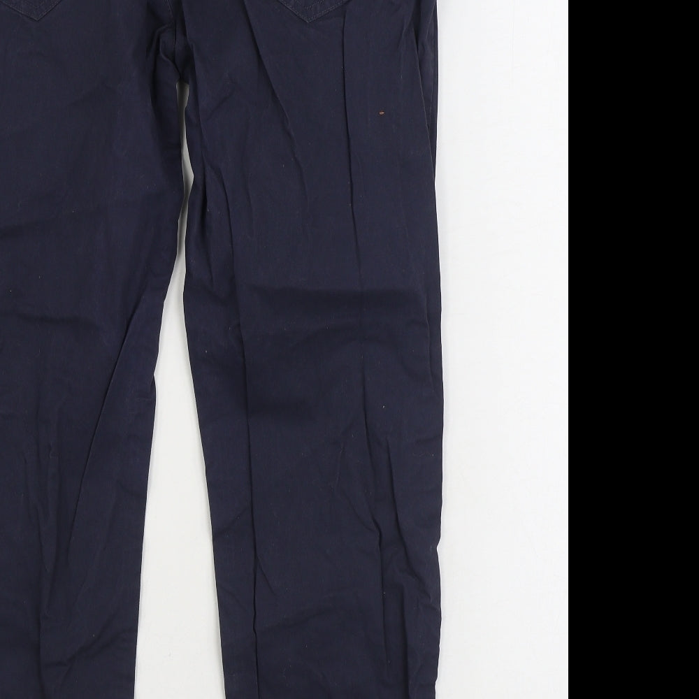 George Mens Blue Cotton Straight Jeans Size 38 in L29 in Regular Zip