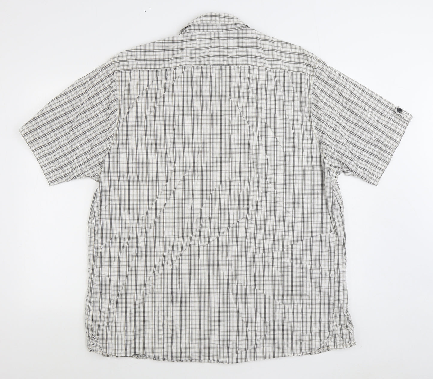 George Mens White Plaid Cotton Button-Up Size 2XL Collared Button