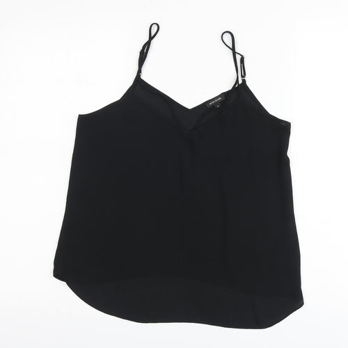 River Island Womens Black Polyester Basic Blouse Size 8 V-Neck