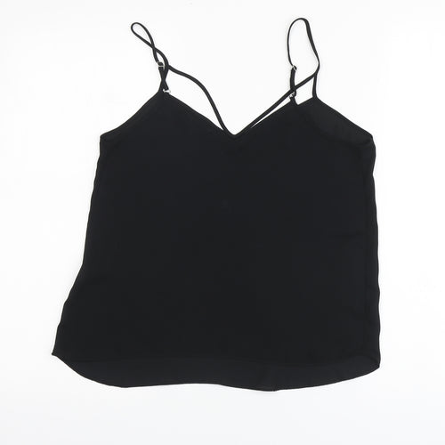 River Island Womens Black Polyester Basic Blouse Size 8 V-Neck