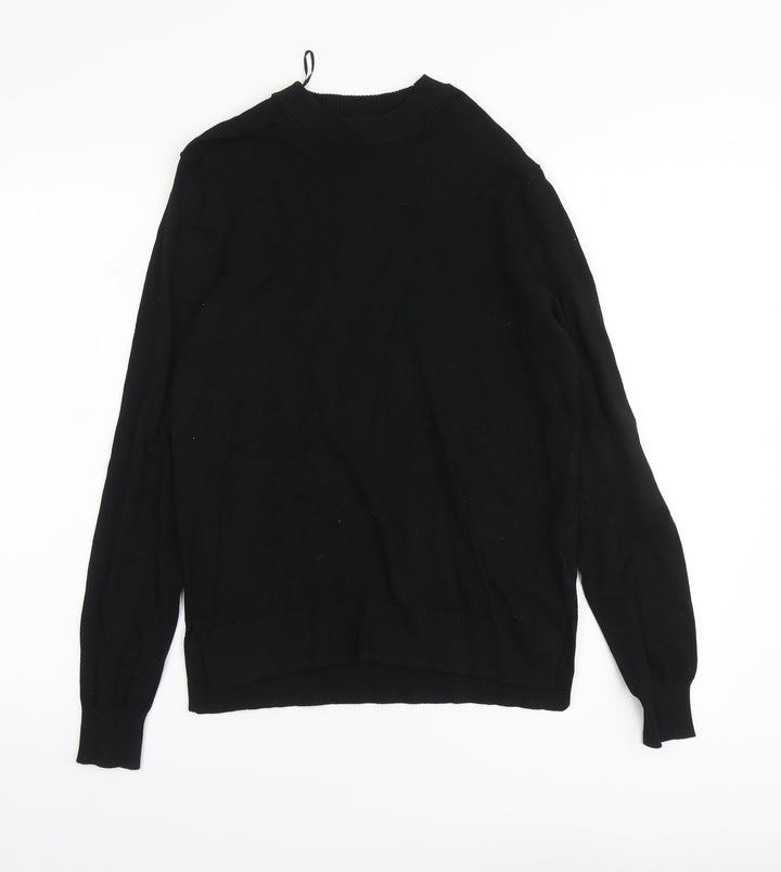 H&M Womens Black High Neck Viscose Pullover Jumper Size XS