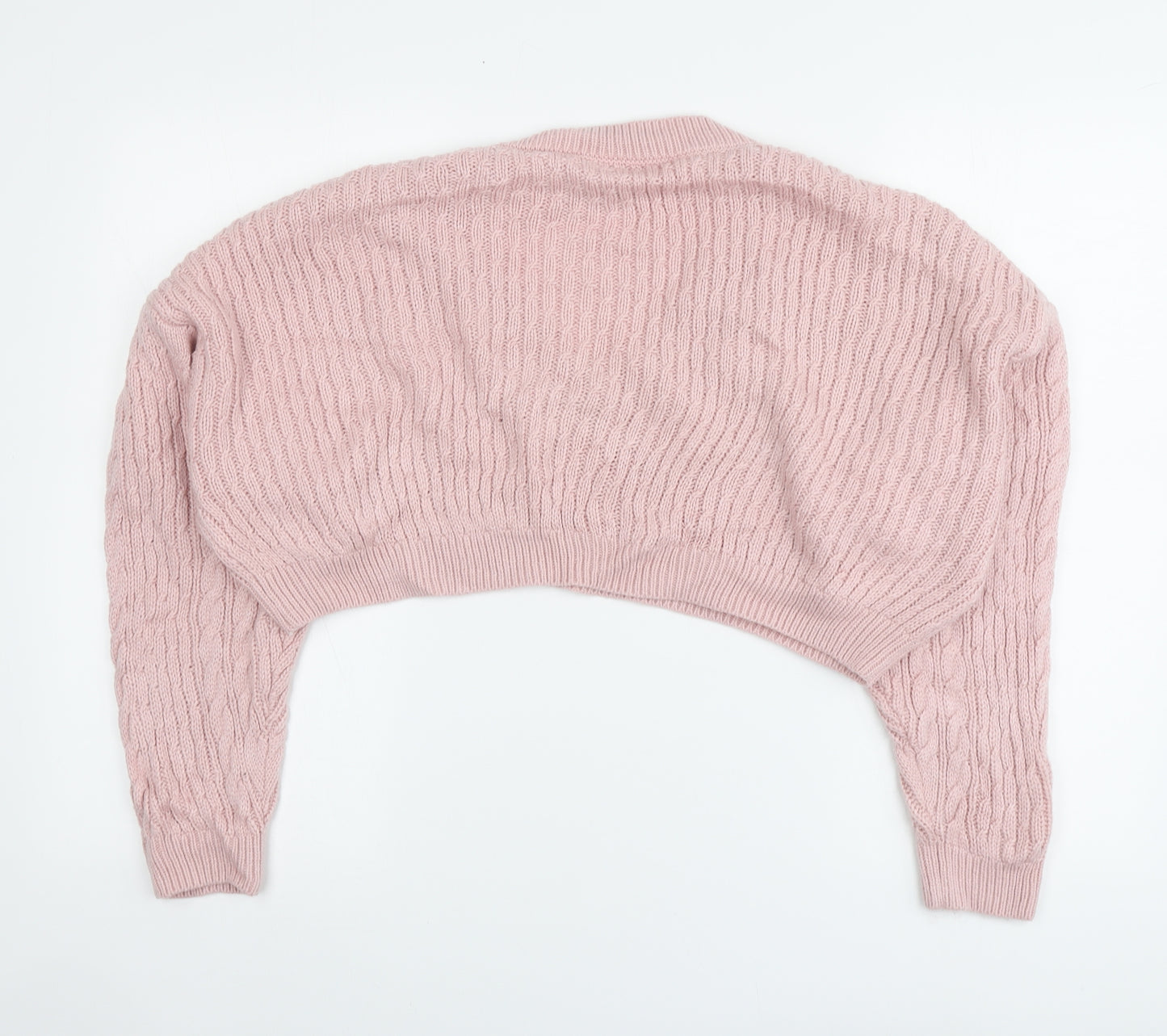 COLLUSION Womens Pink V-Neck Acrylic Pullover Jumper Size 12