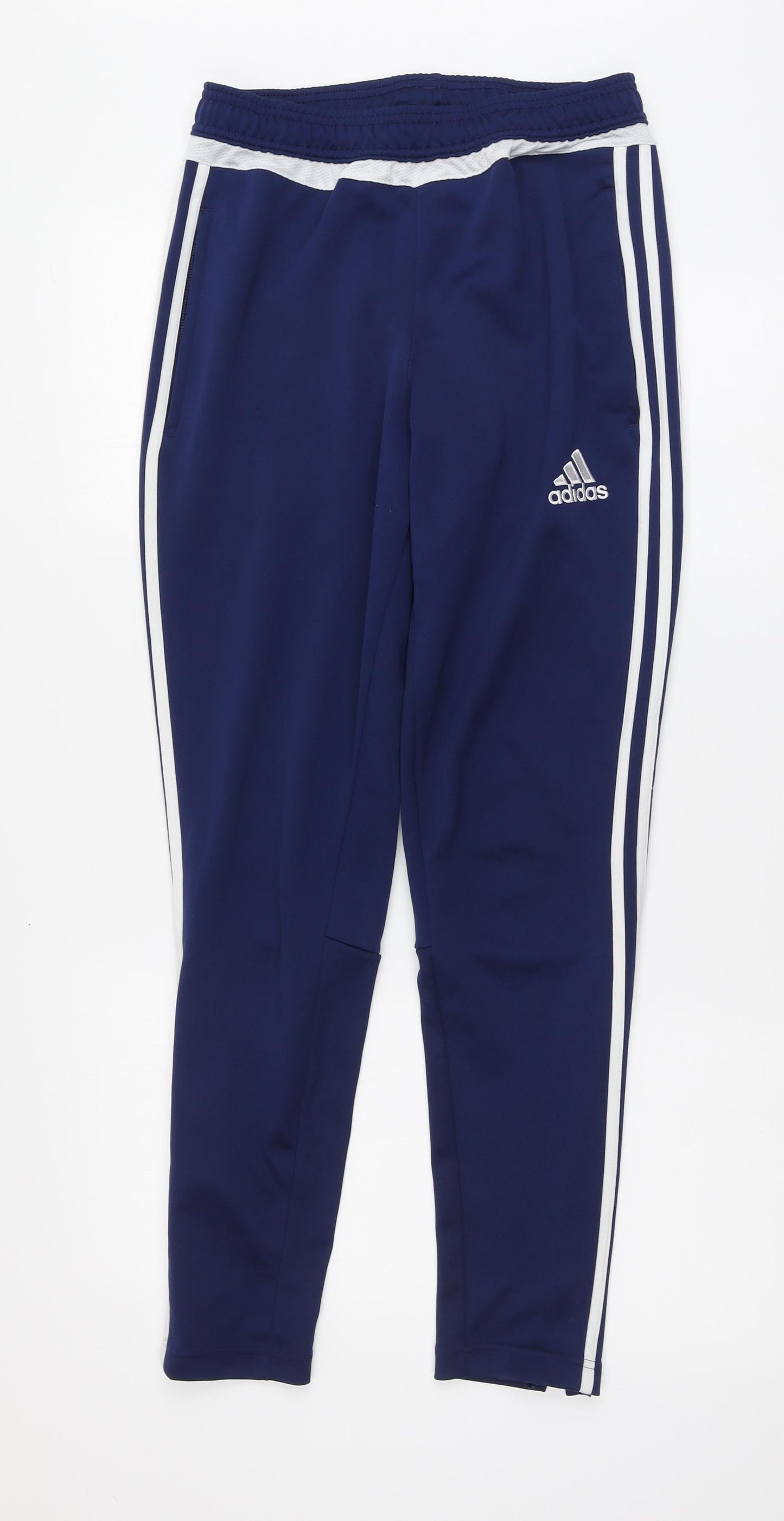 adidas Mens Blue Polyester Jogger Trousers Size S L30 in Regular