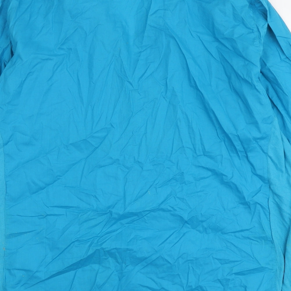 Company Ellen Tracy Womens Blue Cotton Basic Button-Up Size 2XL Collared