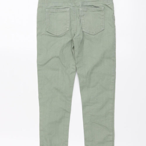 Denim & Co. Girls Green Cotton Jegging Jeans Size 6-7 Years Regular Pullover - Distressed