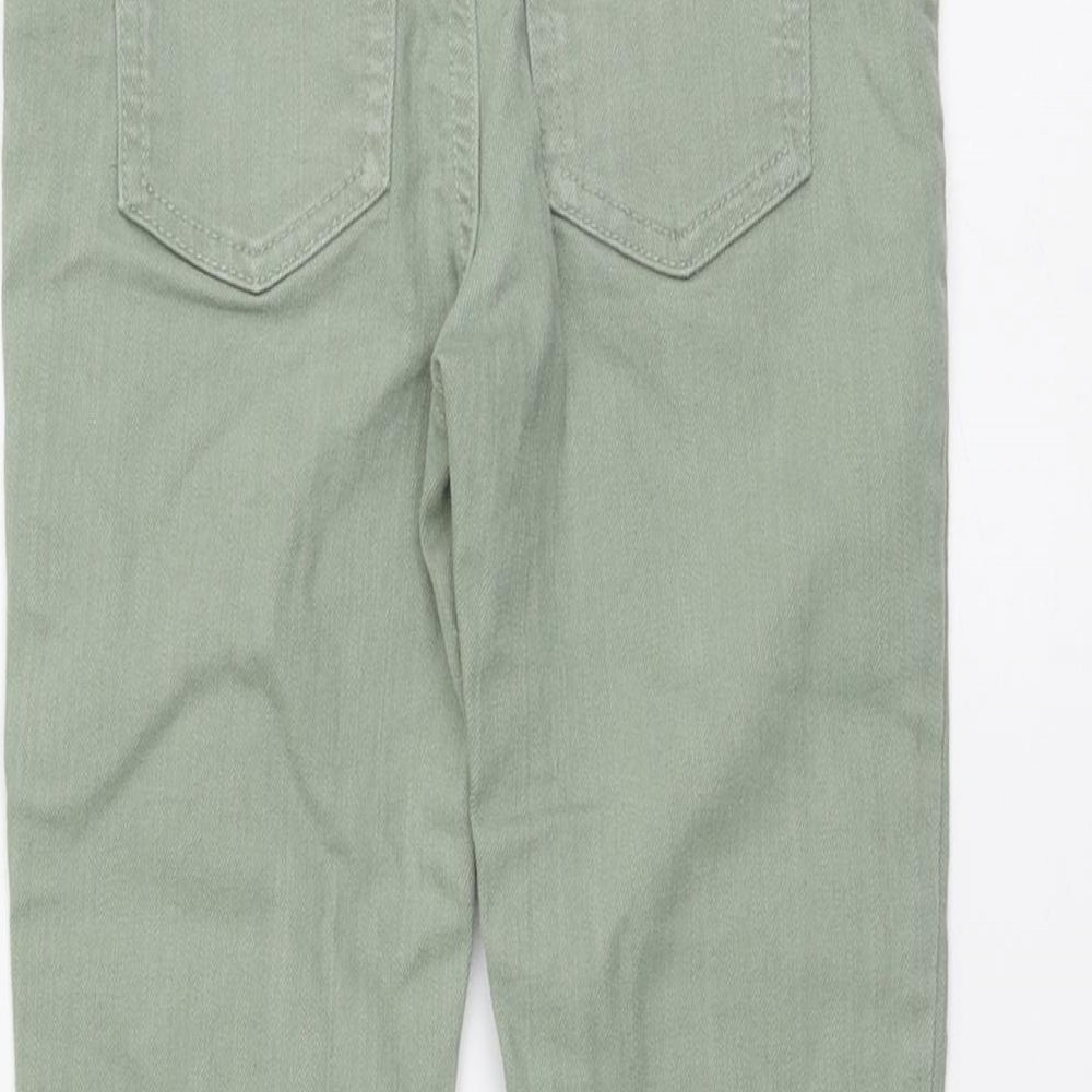 Denim & Co. Girls Green Cotton Jegging Jeans Size 6-7 Years Regular Pullover - Distressed