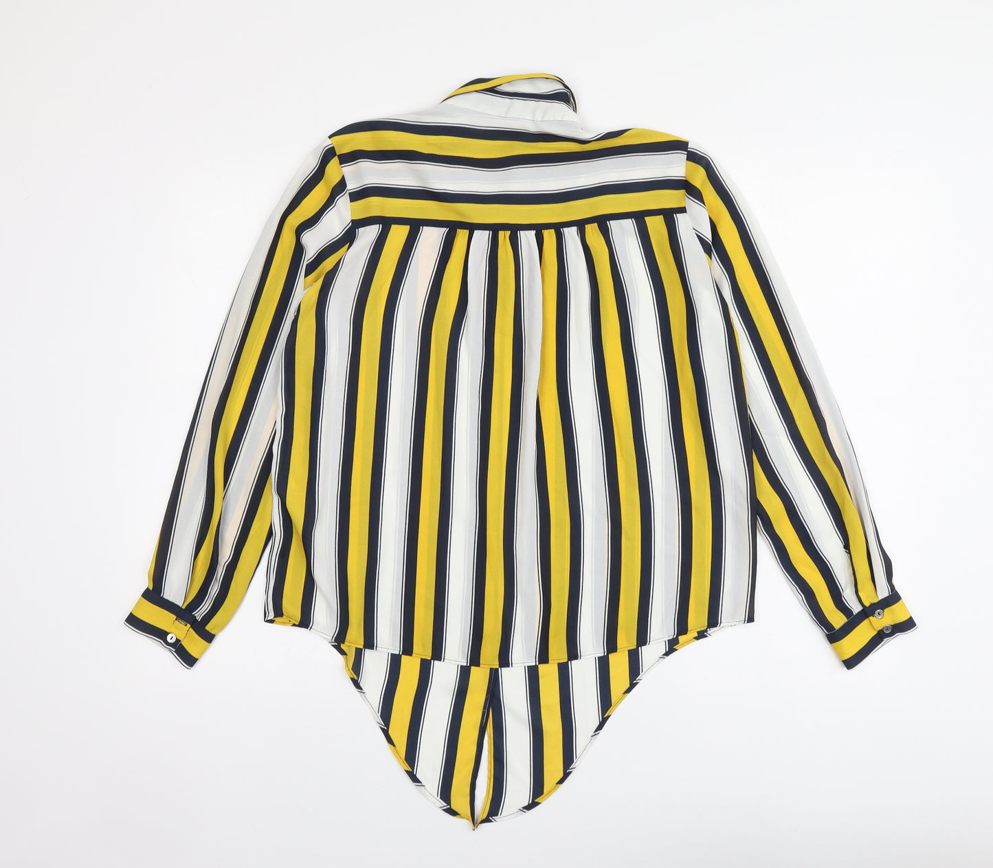 Wallis Womens Multicoloured Striped Polyester Basic Button-Up Size 12 Collared