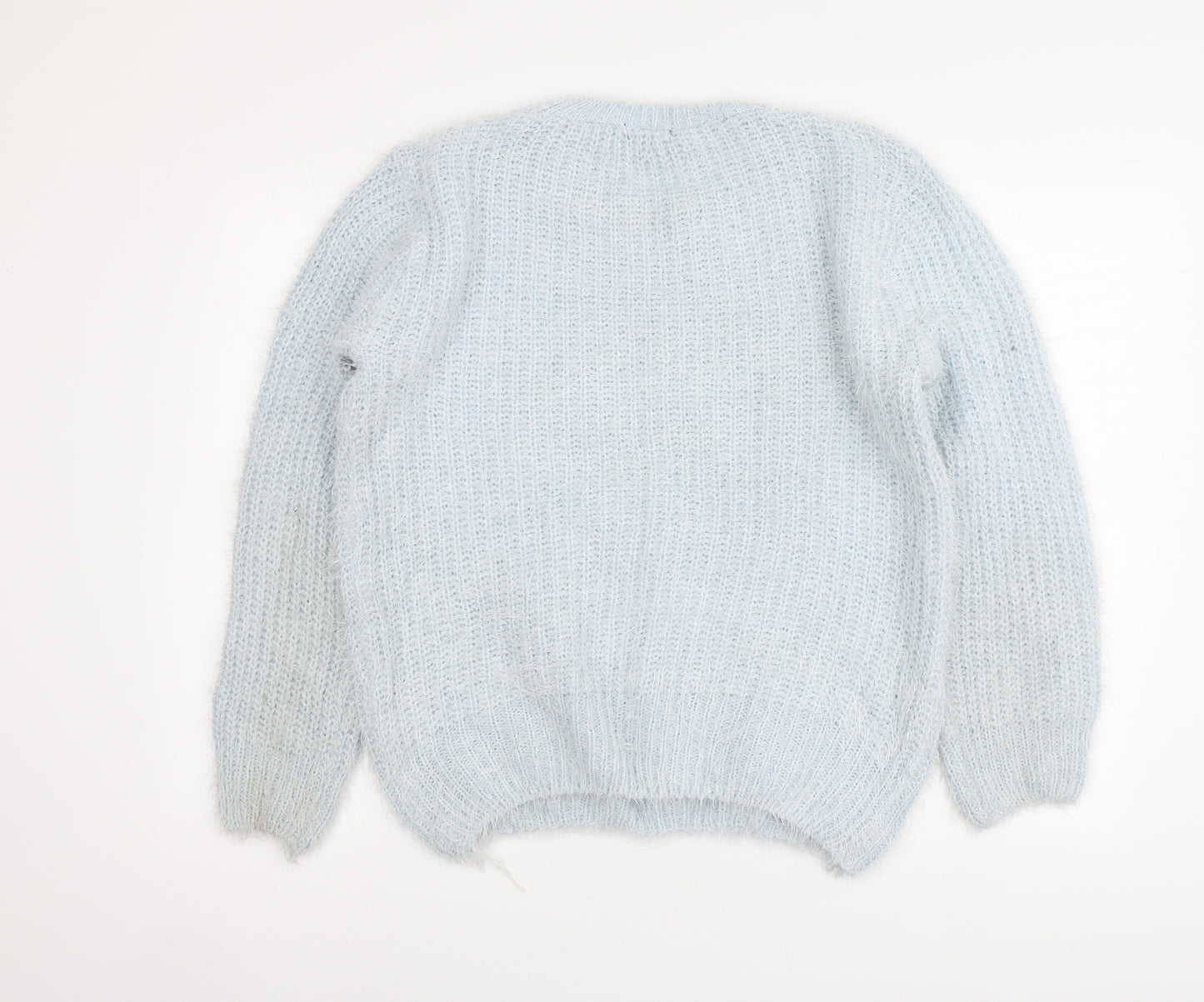 Quiz Womens Blue Round Neck Polyester Pullover Jumper Size 16