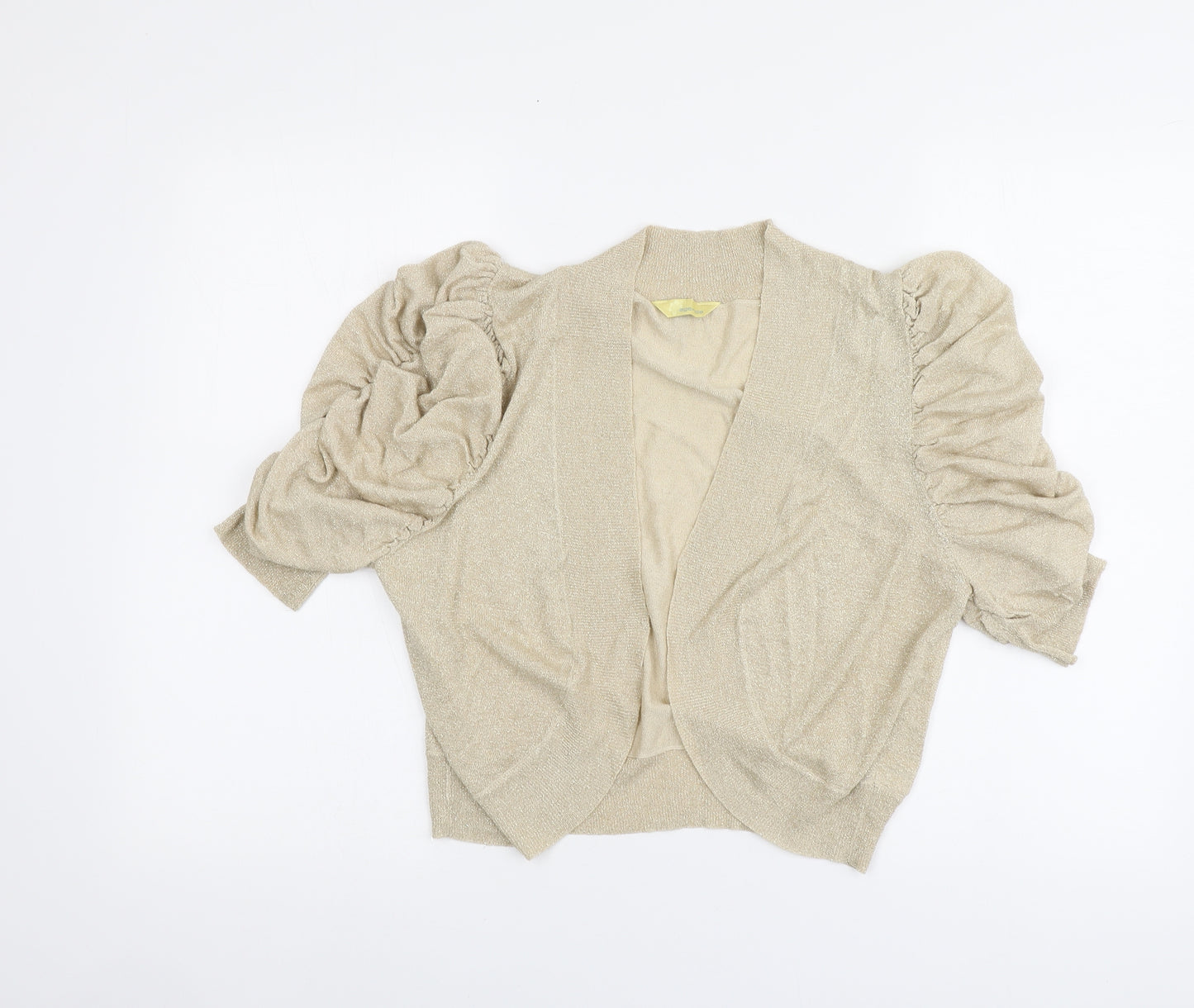 Agenda Womens Gold V-Neck Viscose Cardigan Jumper Size 18