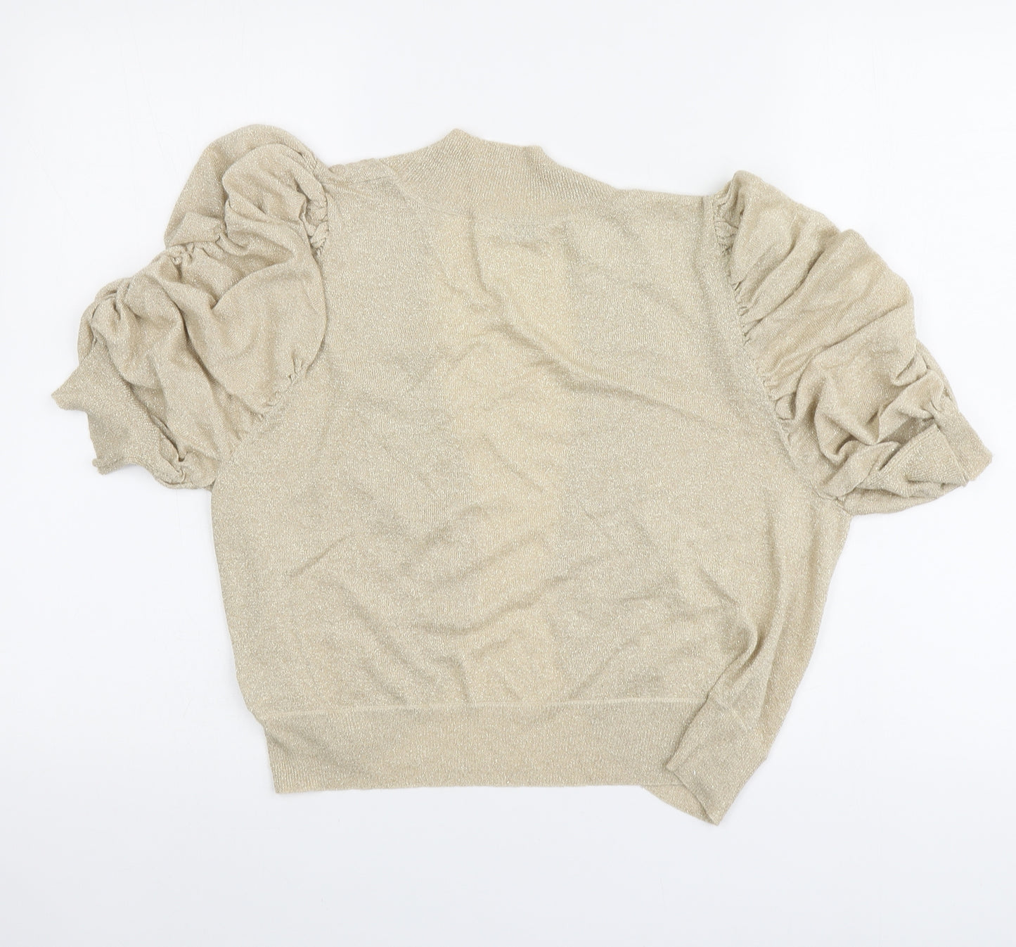 Agenda Womens Gold V-Neck Viscose Cardigan Jumper Size 18