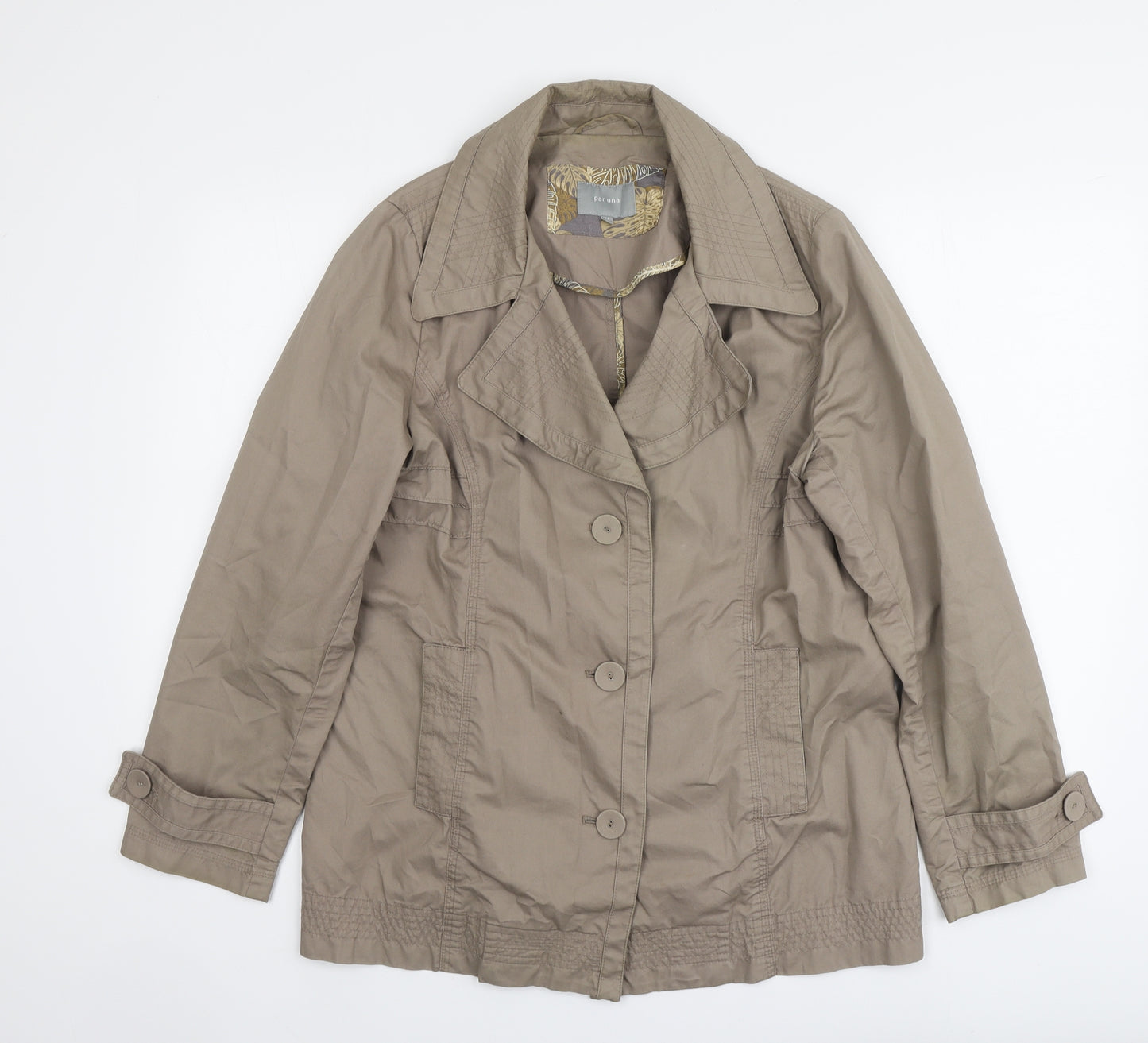 Per Una Womens Brown Jacket Size 14 Button