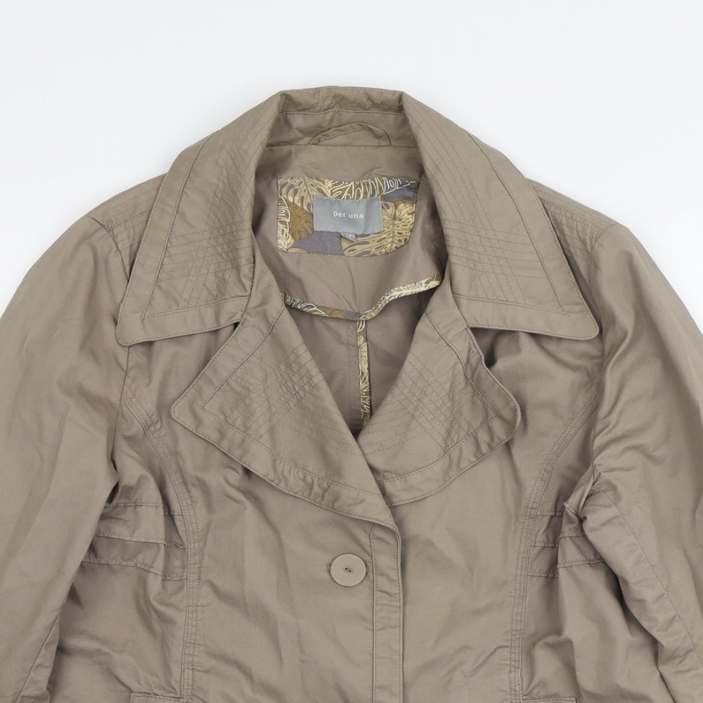Per Una Womens Brown Jacket Size 14 Button