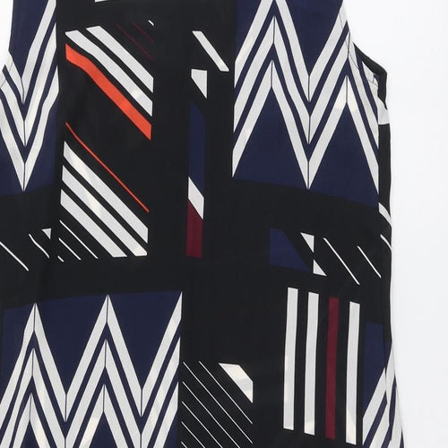F&F Womens Multicoloured Geometric Polyester Basic Button-Up Size 6 Collared