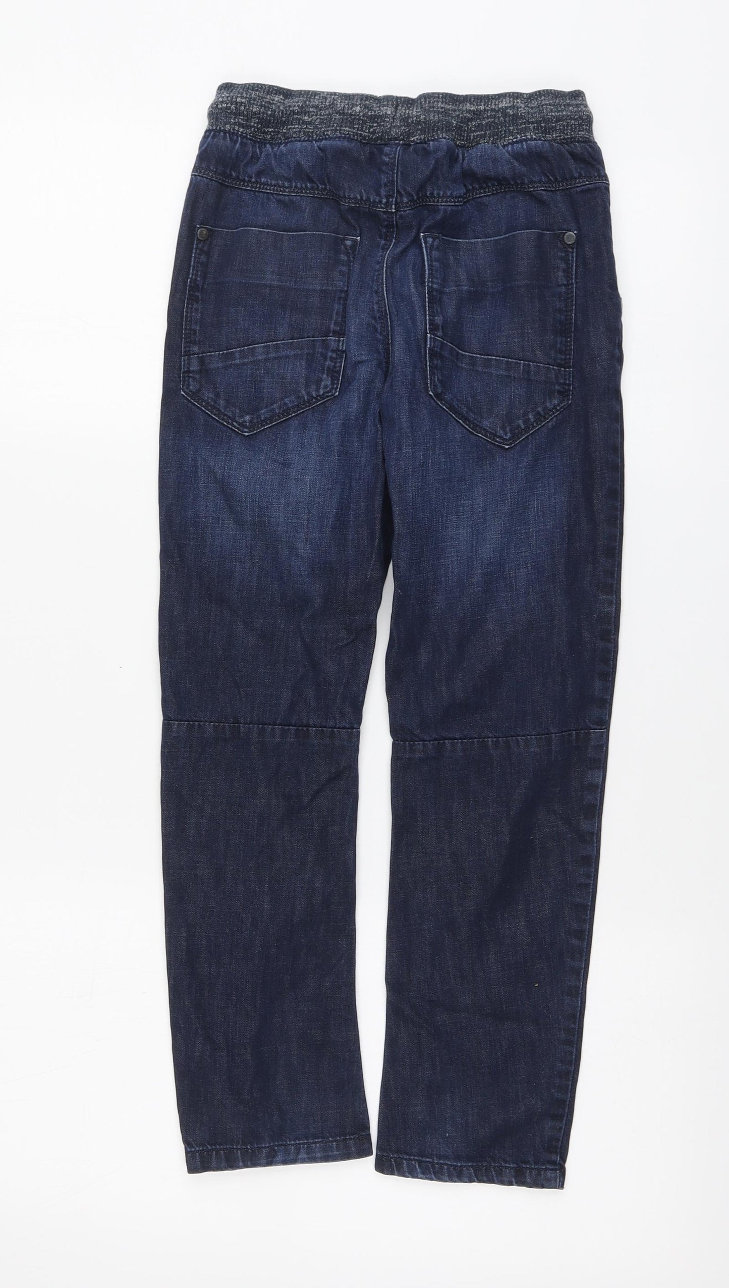 NEXT Boys Blue Cotton Straight Jeans Size 8 Years Regular Drawstring