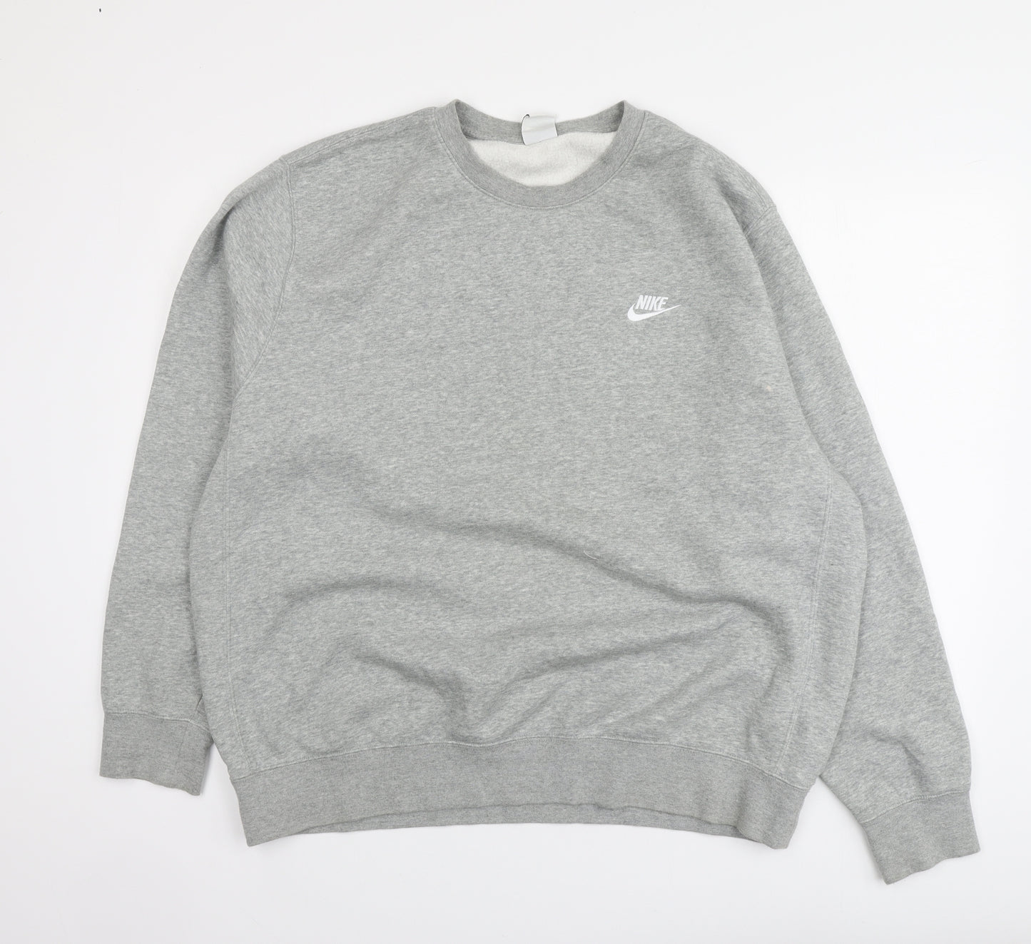 Nike Womens Grey Cotton Pullover Hoodie Size XL