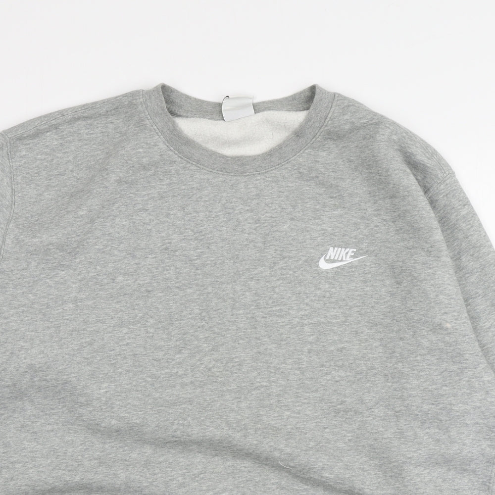 Nike Womens Grey Cotton Pullover Hoodie Size XL