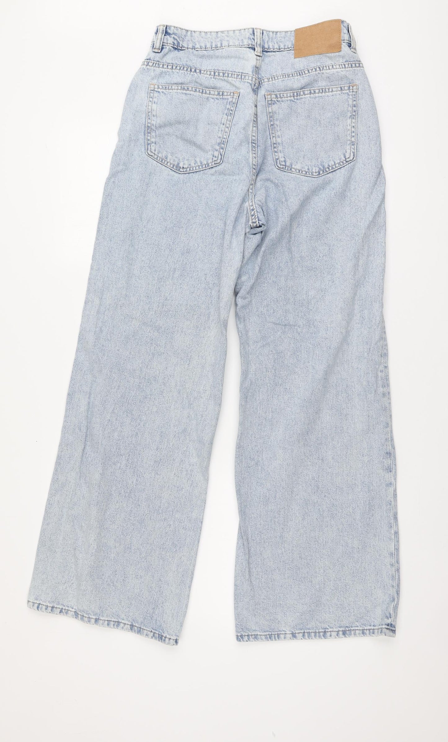 H&M Womens Blue Cotton Flared Jeans Size 6 L29 in Regular Zip