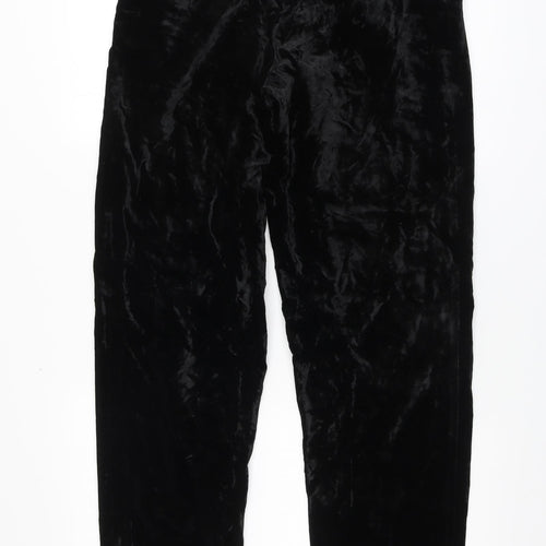 Paul Costelloe Womens Black Acetate Trousers Size 12 L32 in Regular Zip