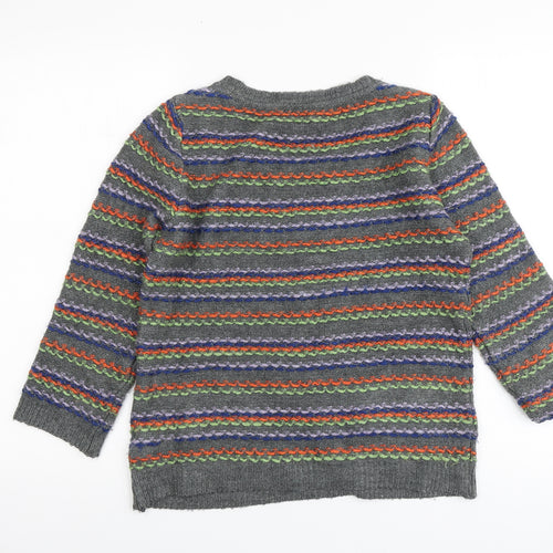 Per Una Womens Multicoloured Round Neck Striped Acrylic Pullover Jumper Size 10