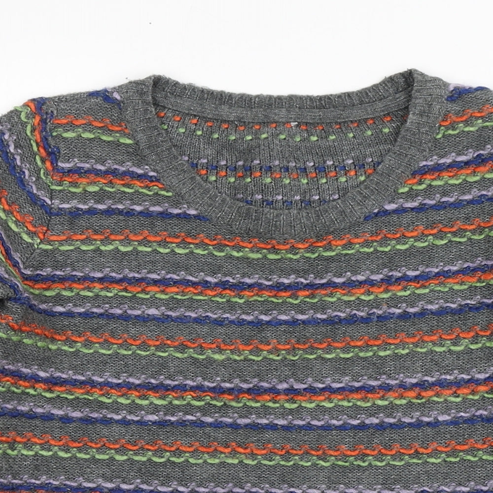 Per Una Womens Multicoloured Round Neck Striped Acrylic Pullover Jumper Size 10