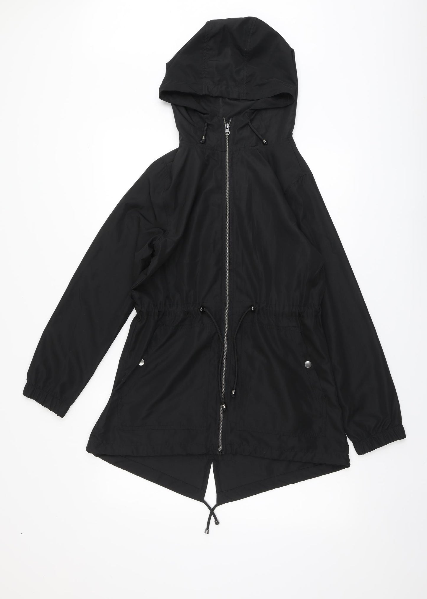 Primark Womens Black Parka Jacket Size S Zip