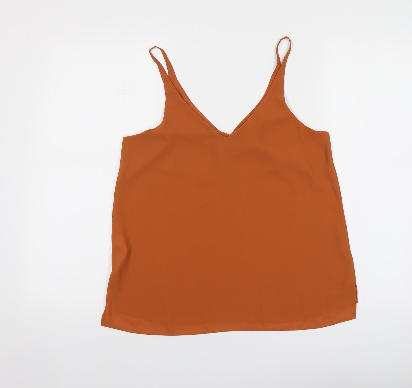 Topshop Womens Brown Polyester Camisole Blouse Size 10 V-Neck