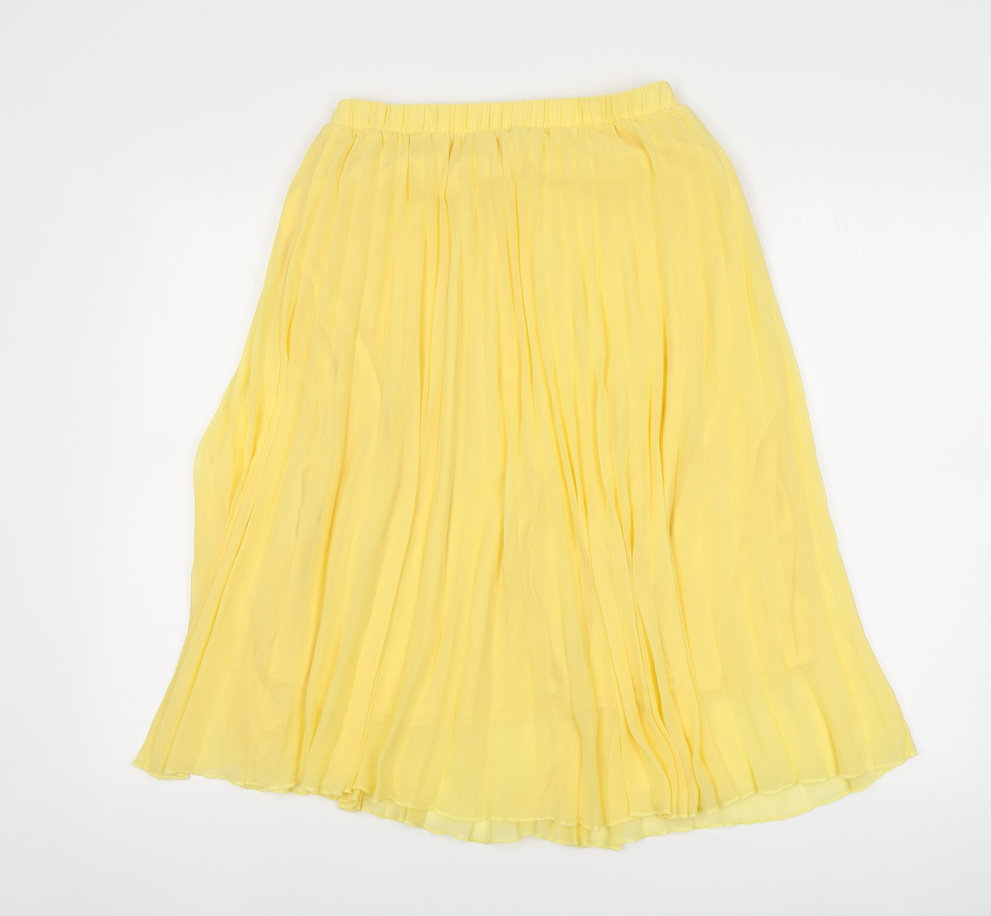 Primark Womens Yellow Polyester Skater Skirt Size 14
