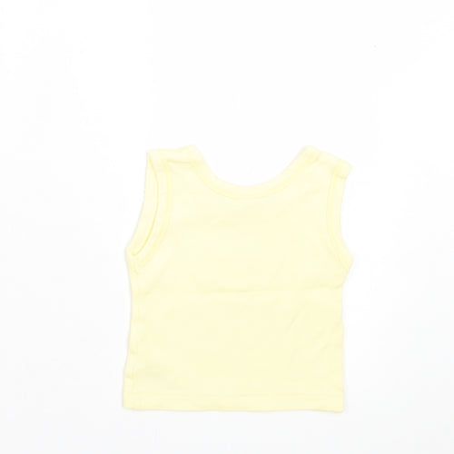 Dunnes Stores Girls Yellow Cotton Basic Tank Size 3-6 Months Crew Neck Pullover - Duck