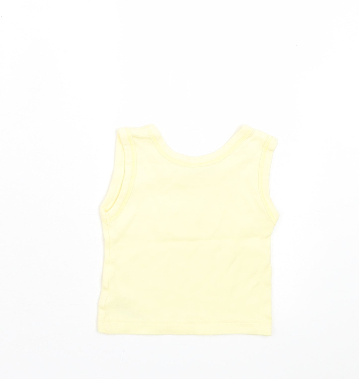 Dunnes Stores Girls Yellow Cotton Basic Tank Size 3-6 Months Crew Neck Pullover - Duck