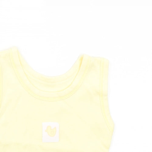 Dunnes Stores Girls Yellow Cotton Basic Tank Size 3-6 Months Crew Neck Pullover - Duck
