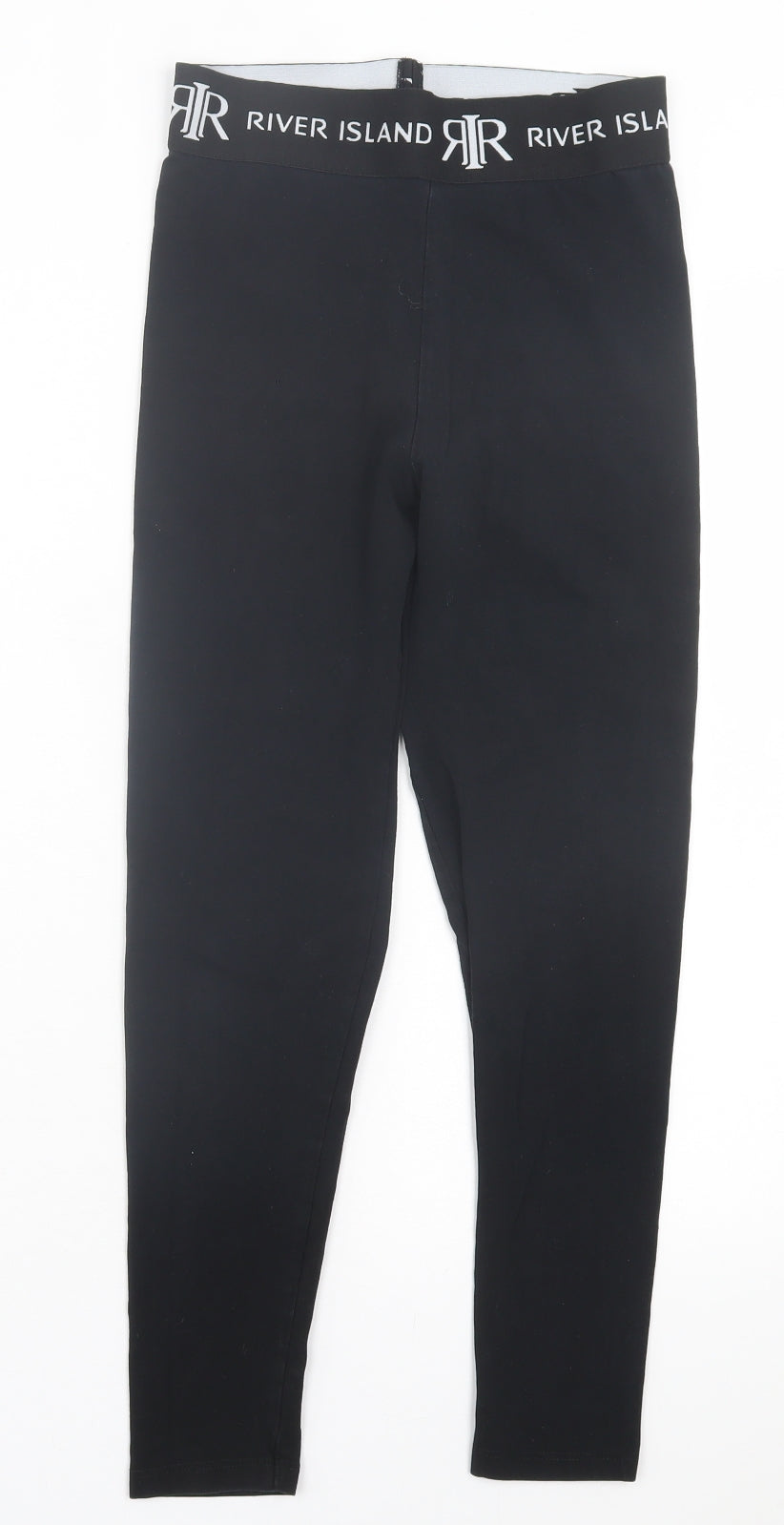 River Island Girls Black Cotton Capri Trousers Size 11-12 Years Regular Pullover