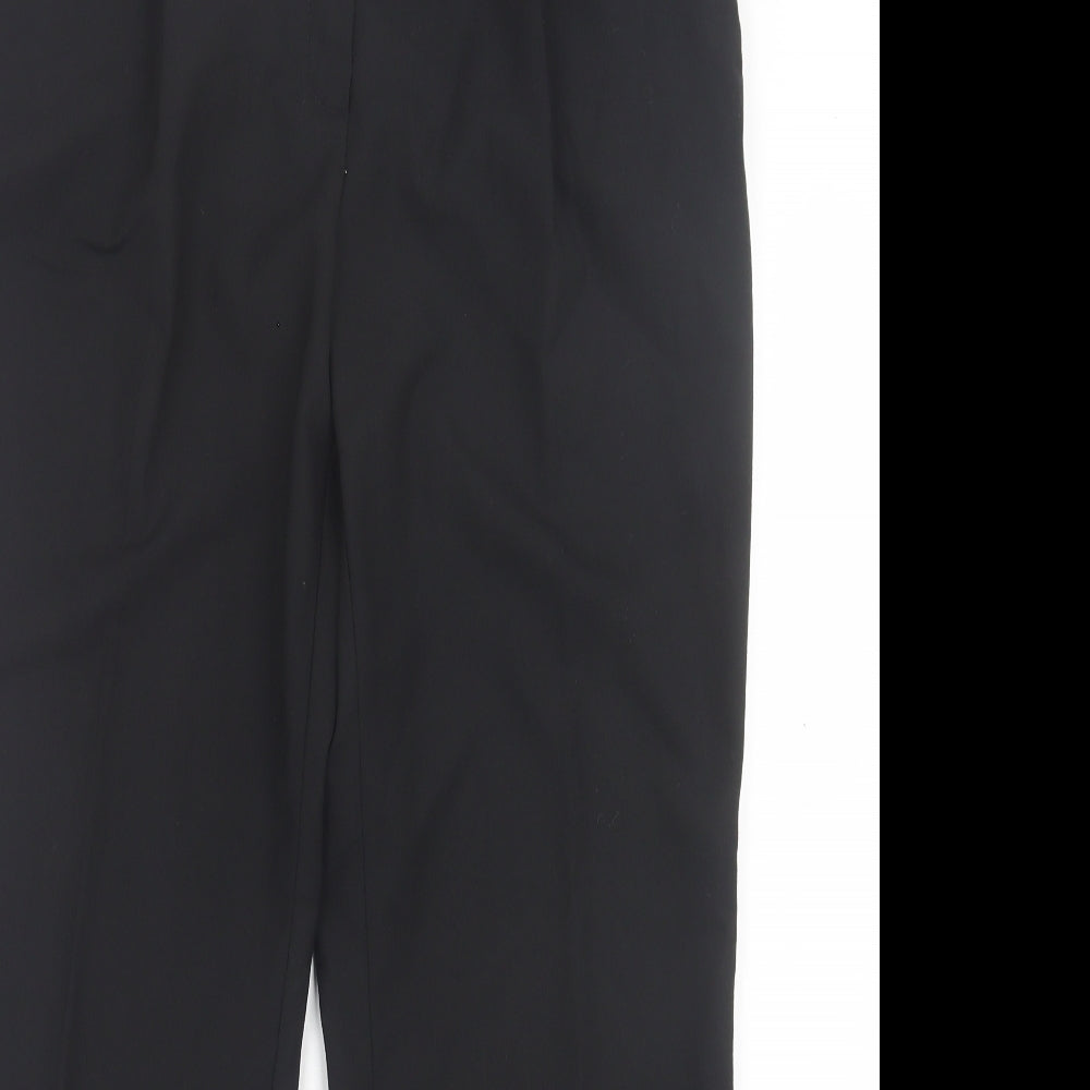 Autograph Womens Black Polyester Trousers Size 12 L27 in Regular Hook & Eye