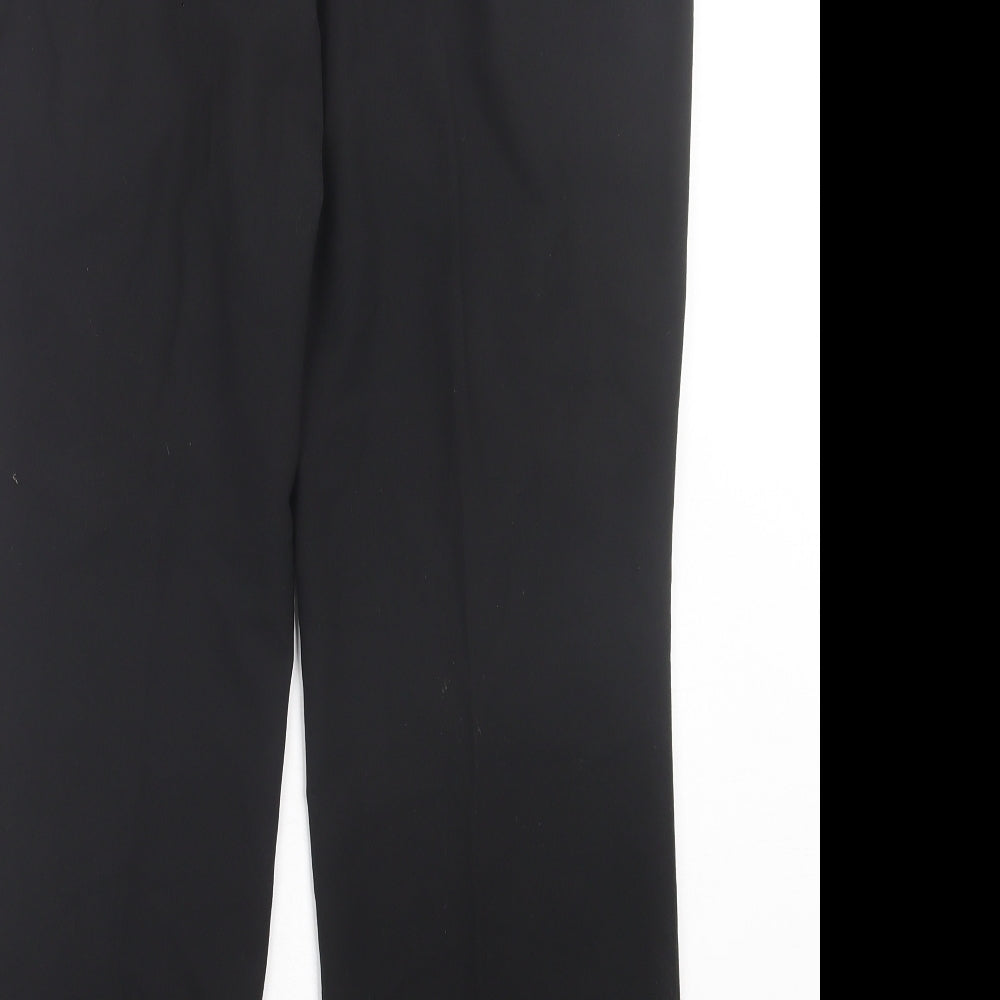 Autograph Womens Black Polyester Trousers Size 12 L27 in Regular Hook & Eye