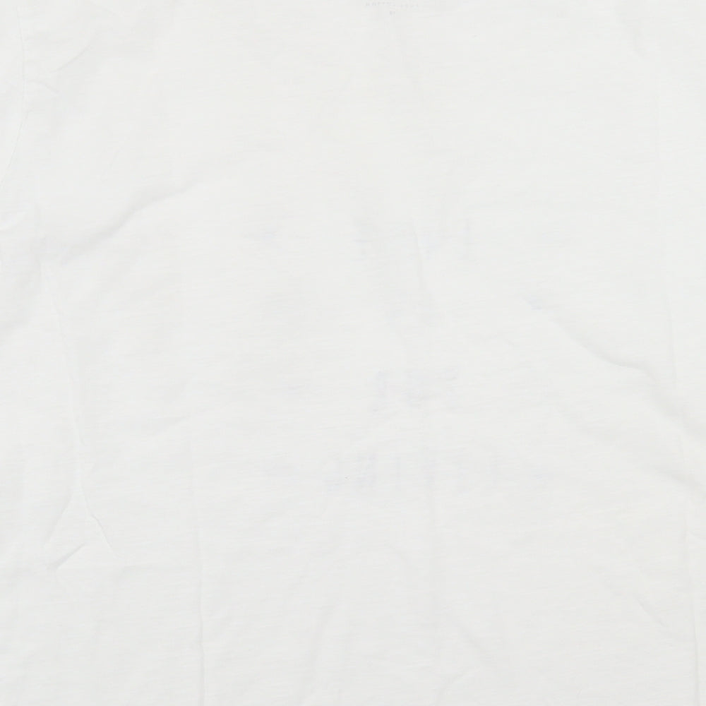 Preworn Womens White Cotton Basic T-Shirt Size 18 Crew Neck - Life is for Living