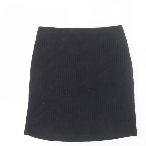 SheIn Womens Black Polyester Straight & Pencil Skirt Size S - Butterfly print
