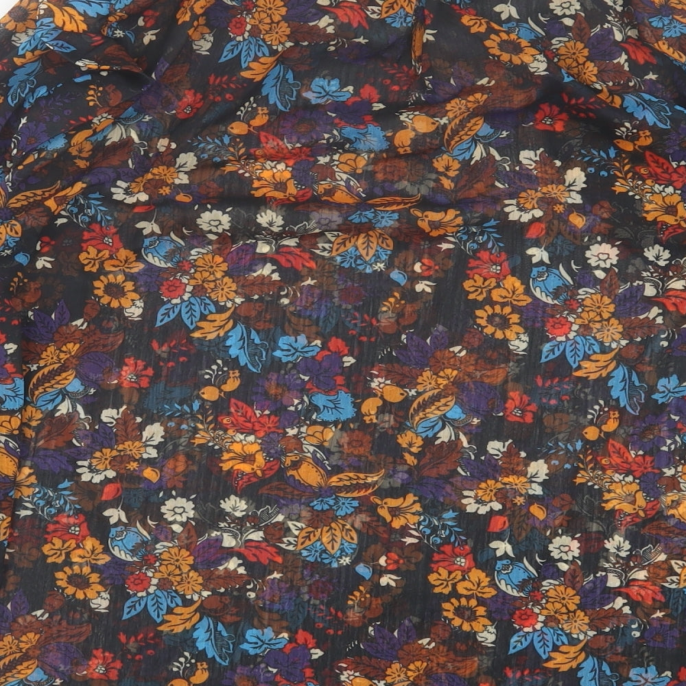 NEXT Womens Multicoloured Floral Polyester Basic Blouse Size 14 Crew Neck