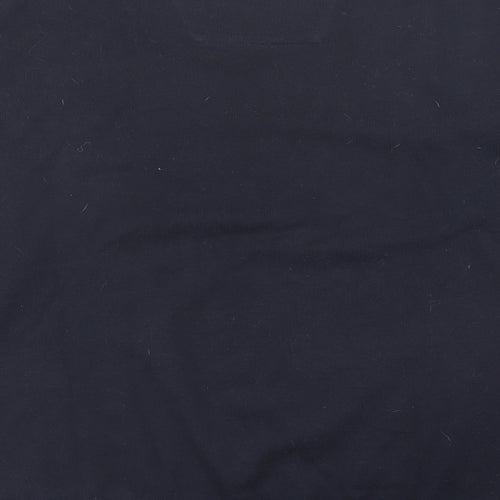 TOM TAILOR Mens Blue V-Neck Cotton Pullover Jumper Size L