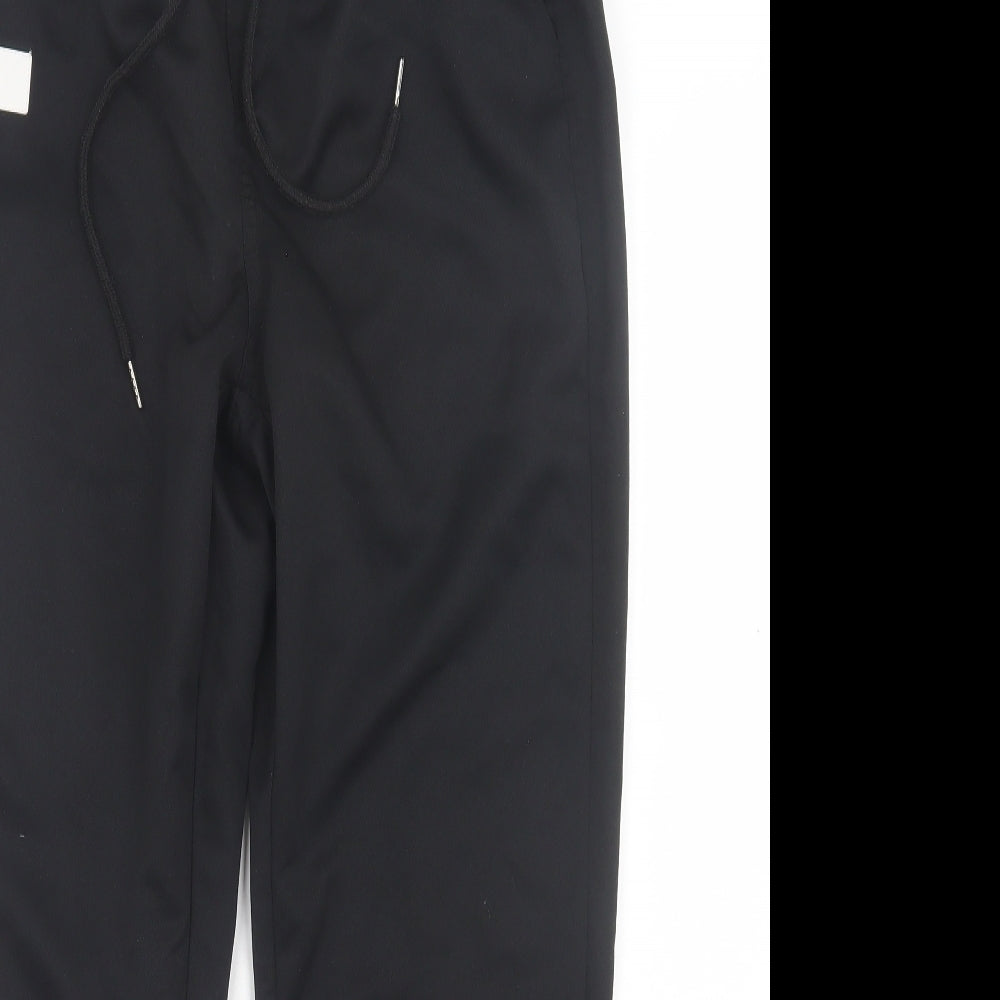 SheIn Womens Black Polyester Trousers Size S L27 in Regular Drawstring