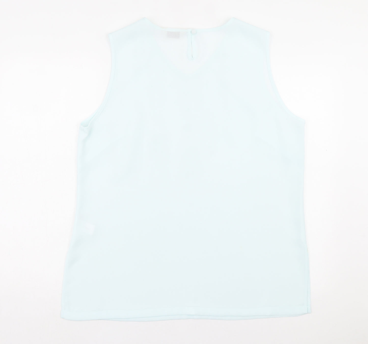 ELVI Womens Blue Polyester Basic Tank Size 18 V-Neck