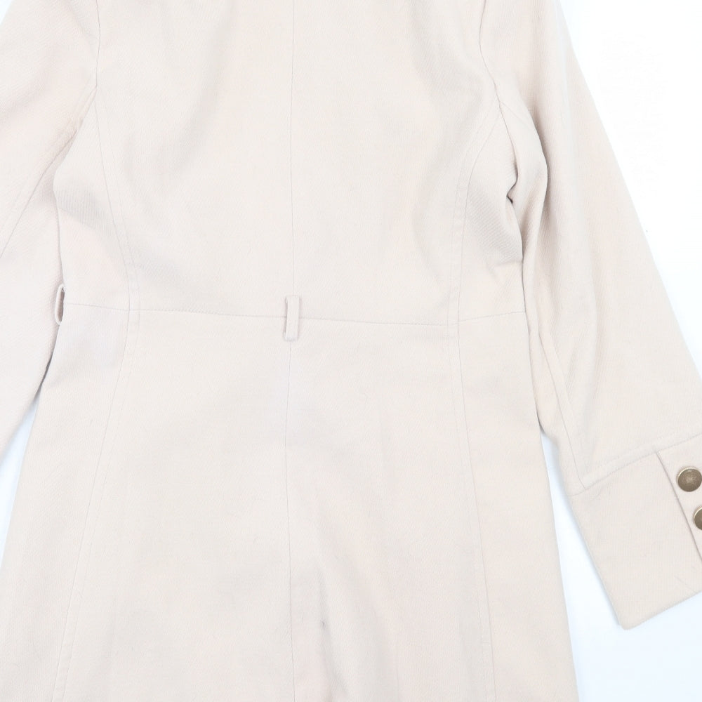Miss Selfridge Womens Pink Overcoat Coat Size 14 Button