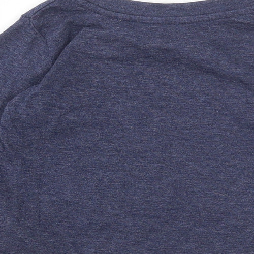 Mini Rebel Boys Blue Cotton Basic T-Shirt Size 9-12 Months Round Neck - Slogan