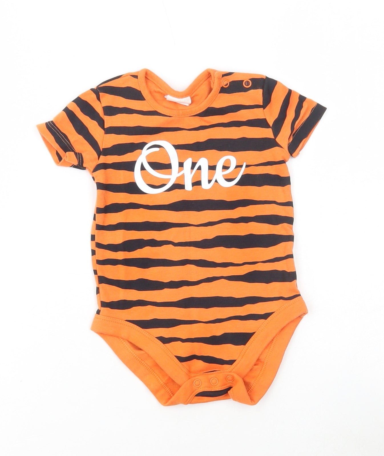 Disney Baby Baby Orange Animal Print Cotton Bodysuit Outfit/Set Size 9-12 Months Snap - One