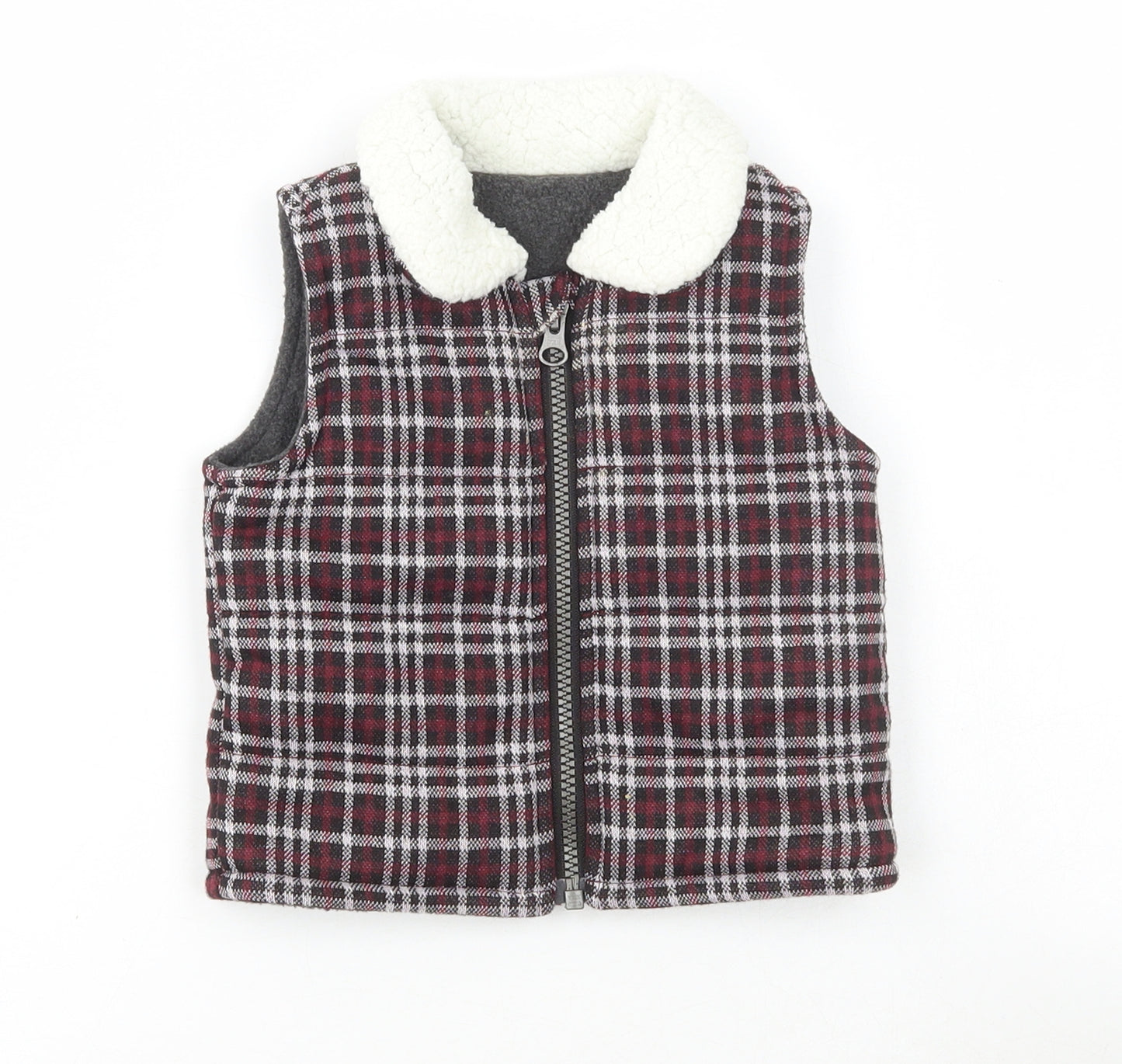 Nutmeg Baby Black Plaid Gilet Jacket Size 3-6 Months Zip