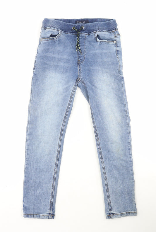 NEXT Boys Blue Cotton Jegging Jeans Size 9 Months Regular Tie
