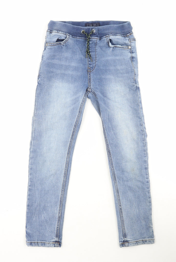 NEXT Boys Blue Cotton Jegging Jeans Size 9 Months Regular Tie